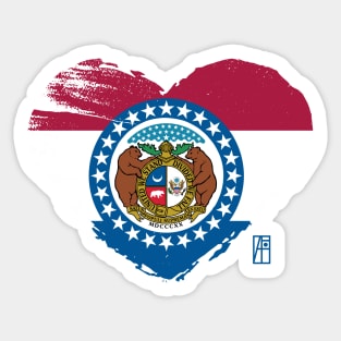 U.S. State - I Love Missouri - Missouri Flag Sticker